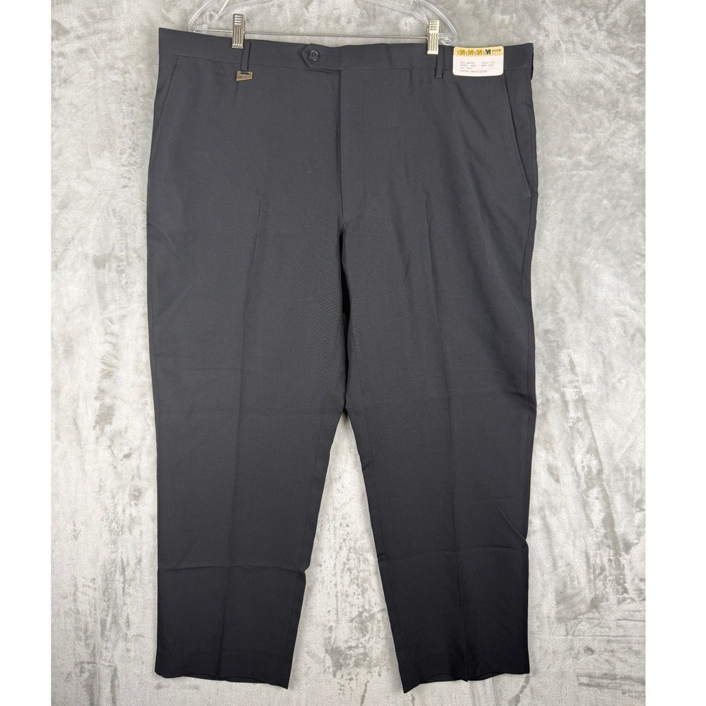 NWT Mecca Gold Men's Black Polyester Classic Fit Dress Pants Size 46W 30L